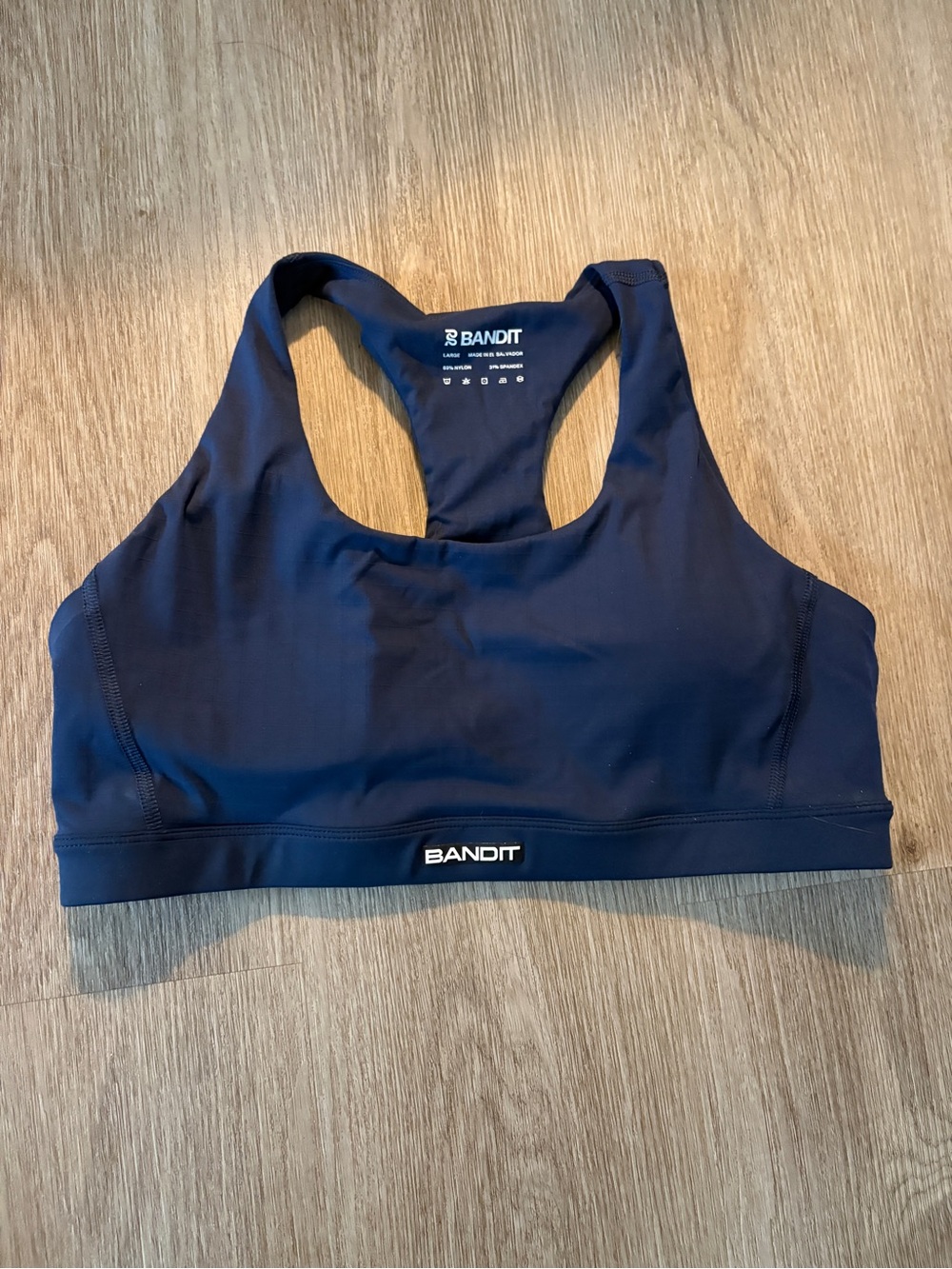 Bandit running blue scoop neck sports bra size large